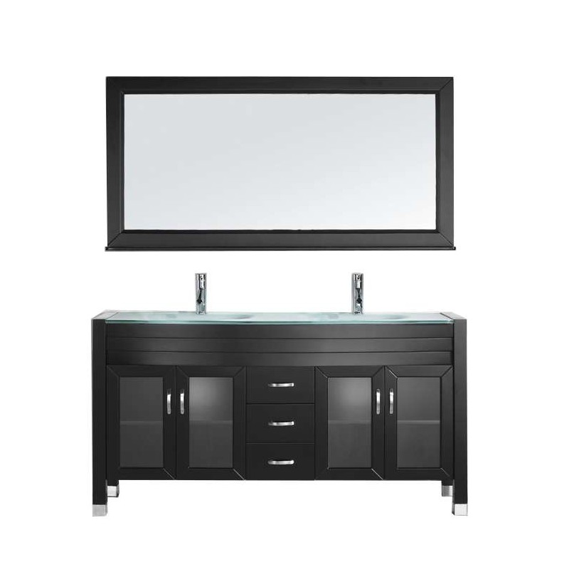 Ava 63" Double Bathroom Vanity Cabinet Set in Espresso