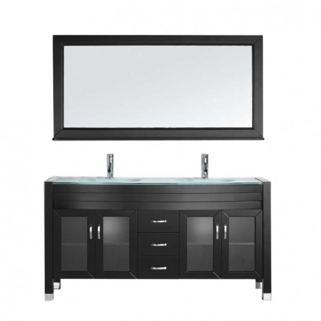 Ava 63" Double Bathroom Vanity Cabinet Set in Espresso