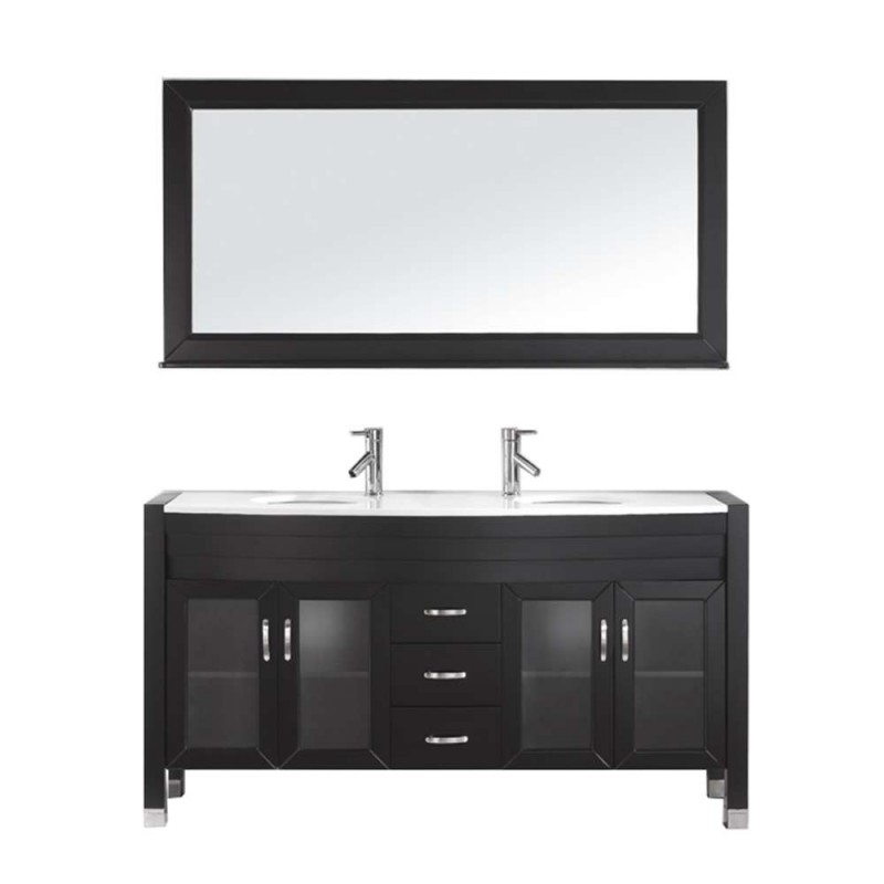 Ava 63" Double Bathroom Vanity Cabinet Set in Espresso