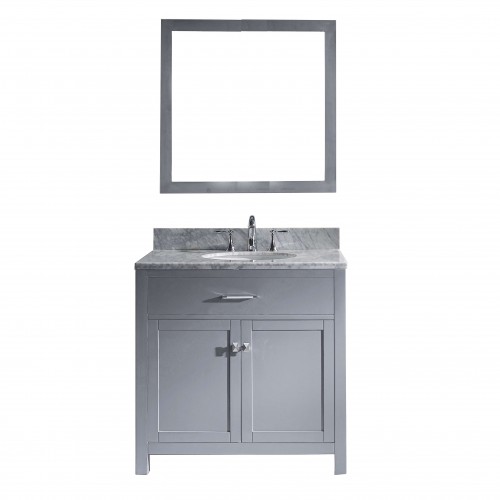Caroline 36" Single Bathroom Vanity Cabinet Set in Grey