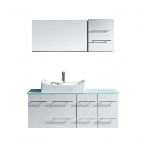 Ceanna 55" Single Bathroom Vanity Cabinet Set in White