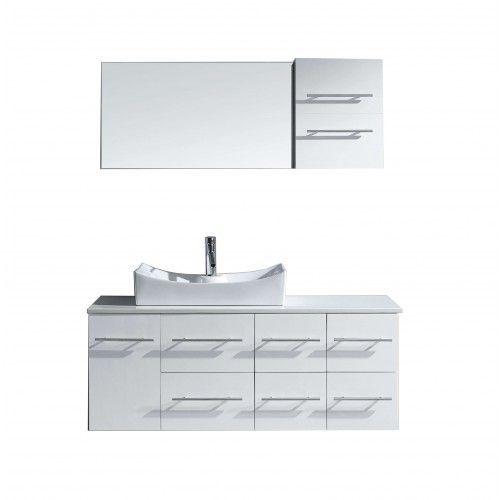 Ceanna 55" Single Bathroom Vanity Cabinet Set in White