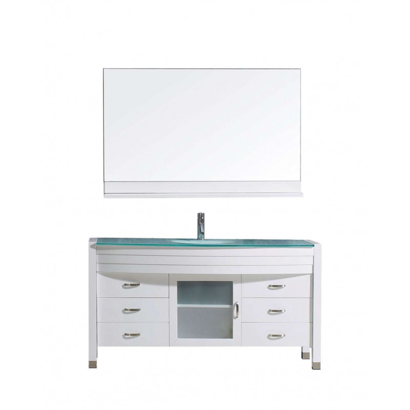 Ava 55" Single Bathroom Vanity Cabinet Set in White