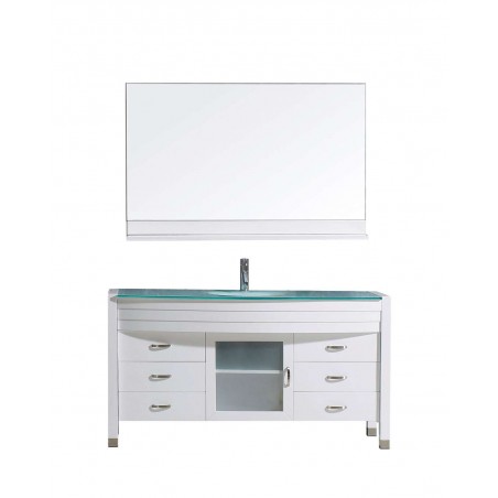 Ava 55" Single Bathroom Vanity Cabinet Set in White