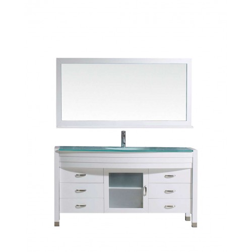 Ava 61" Single Bathroom Vanity Cabinet Set in White