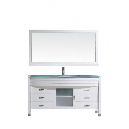 Ava 61" Single Bathroom Vanity Cabinet Set in White