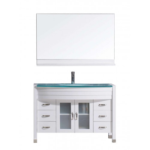 Ava 48" Single Bathroom Vanity Cabinet Set in White