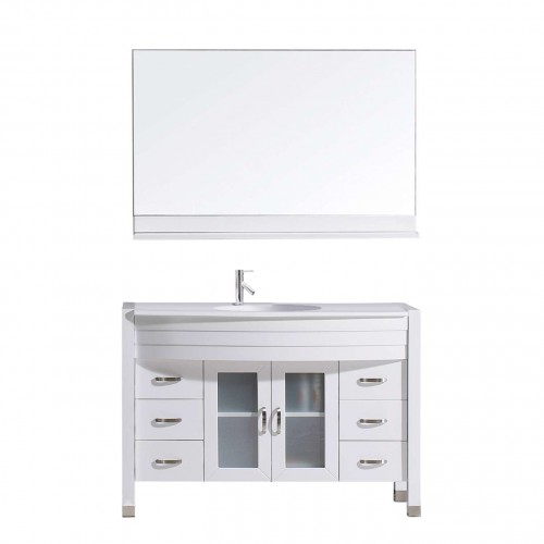 Ava 48" Single Bathroom Vanity Cabinet Set in White