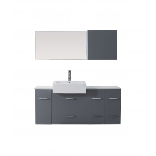 Hazel 59" Single Bathroom Vanity Cabinet Set in Grey
