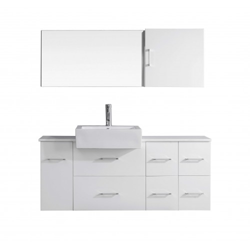 Hazel 59" Single Bathroom Vanity Cabinet Set in White