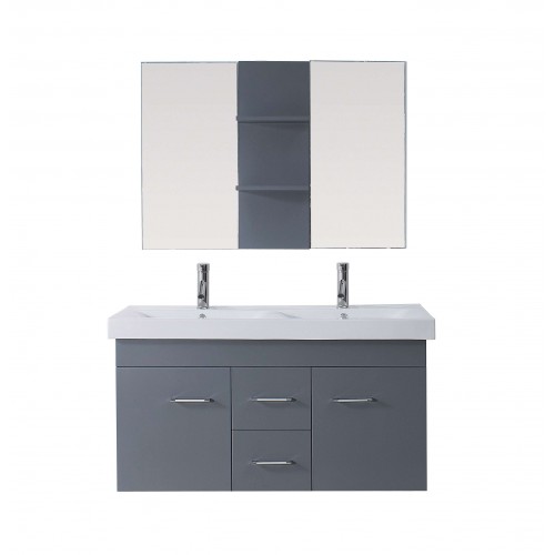 Opal 48" Double Bathroom Vanity Cabinet Set in Grey