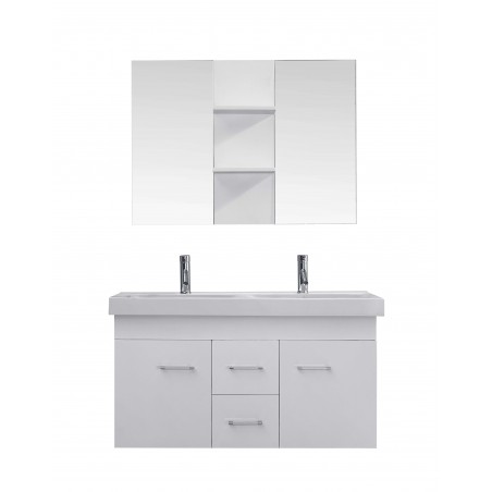 Opal 48" Double Bathroom Vanity Cabinet Set in White
