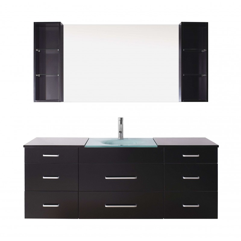 Columbo 63" Single Bathroom Vanity Cabinet Set in Espresso