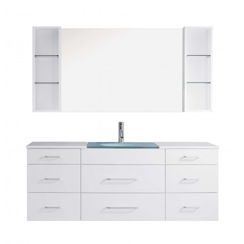 Columbo 63" Single Bathroom Vanity Cabinet Set in White