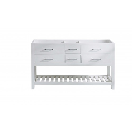 Virtu USA Caroline Estate 60" Bathroom Vanity Cabinet in White