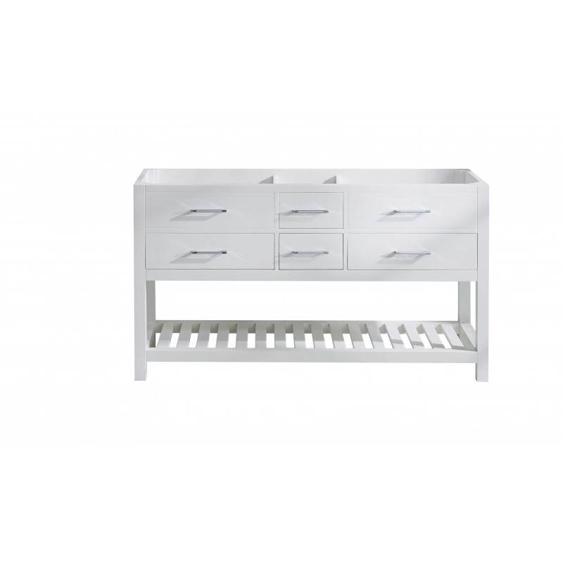 Virtu USA Caroline Estate 60" Bathroom Vanity Cabinet in White