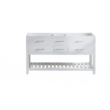 Virtu USA Caroline Estate 60" Bathroom Vanity Cabinet in White