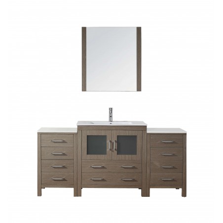 Dior 68" Single Bathroom Vanity Cabinet Set in Dark Oak