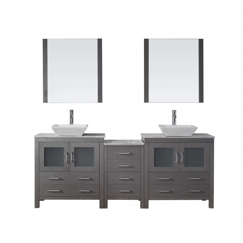 Dior 82" Double Bathroom Vanity Cabinet Set in Grey Oak