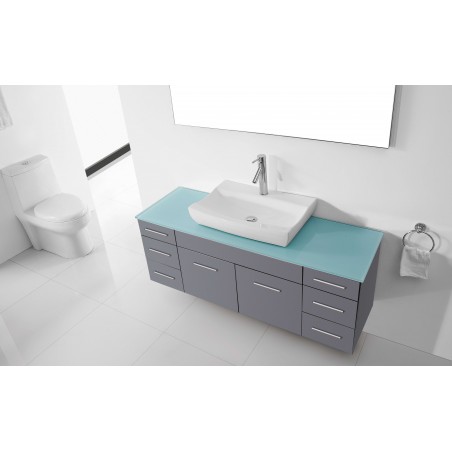 Biagio 56" Single Bathroom Vanity Cabinet Set in Grey