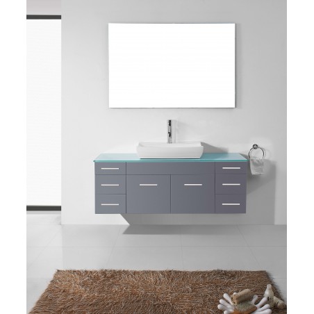 Biagio 56" Single Bathroom Vanity Cabinet Set in Grey