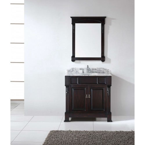 Huntshire 36" Single Bathroom Vanity Cabinet Set in Dark Walnut