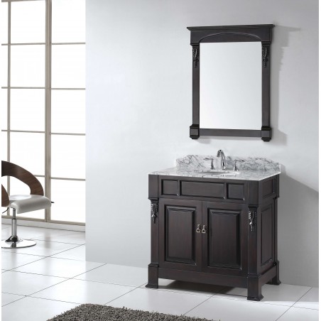 Huntshire 36" Single Bathroom Vanity Cabinet Set in Dark Walnut