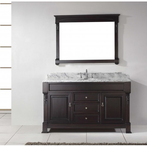 Huntshire 60" Single Bathroom Vanity Cabinet Set in Dark Walnut