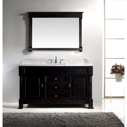 Huntshire 60" Single Bathroom Vanity Cabinet Set in Dark Walnut