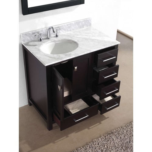 Caroline Avenue 36" Single Bathroom Vanity Cabinet Set in Espresso
