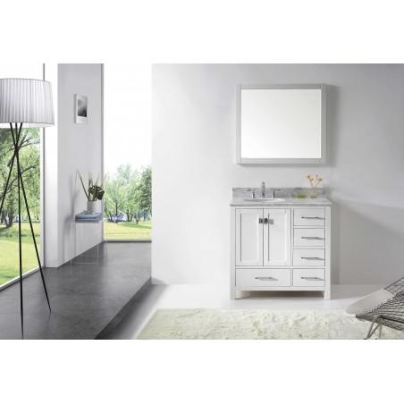 Caroline Avenue 36" Single Bathroom Vanity Cabinet Set in White