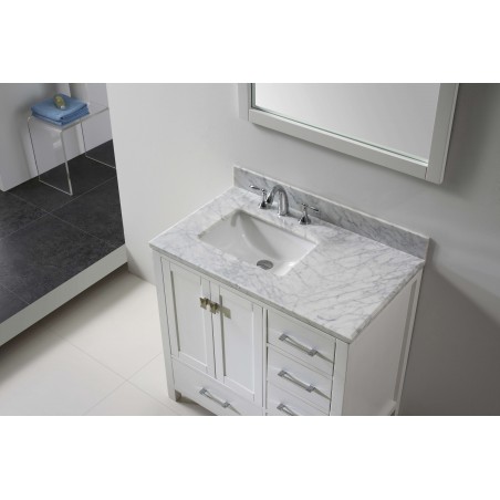 Caroline Avenue 36" Single Bathroom Vanity Cabinet Set in White