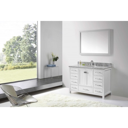 Caroline Avenue 48" Single Bathroom Vanity Cabinet Set in White