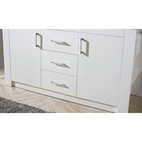 Tavian 60" Double Bathroom Vanity Cabinet Set in White