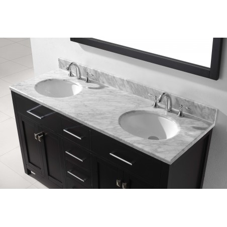 Caroline 60" Double Bathroom Vanity Cabinet Set in Espresso