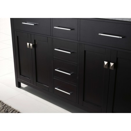 Caroline 60" Double Bathroom Vanity Cabinet Set in Espresso