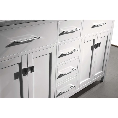 Caroline 60" Double Bathroom Vanity Cabinet Set in White