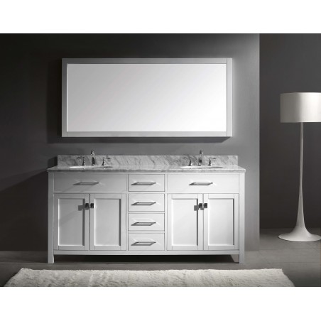 Caroline 72" Double Bathroom Vanity Cabinet Set in White