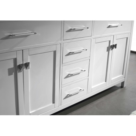 Caroline 72" Double Bathroom Vanity Cabinet Set in White