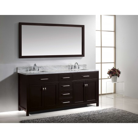 Caroline 72" Double Bathroom Vanity Cabinet Set in Espresso