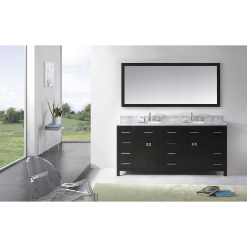 Caroline Parkway 72" Double Bathroom Vanity Cabinet Set in Espresso