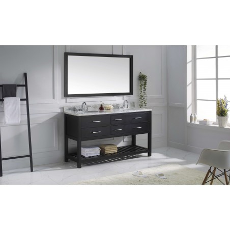 Caroline Estate 60" Double Bathroom Vanity Cabinet Set in Espresso