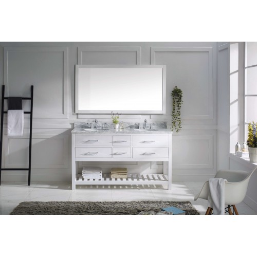 Caroline Estate 60" Double Bathroom Vanity Cabinet Set in White