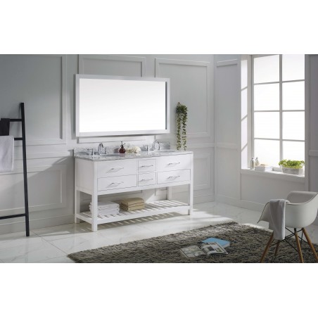 Caroline Estate 60" Double Bathroom Vanity Cabinet Set in White