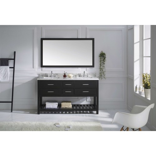 Caroline Estate 60" Double Bathroom Vanity Cabinet Set in Espresso