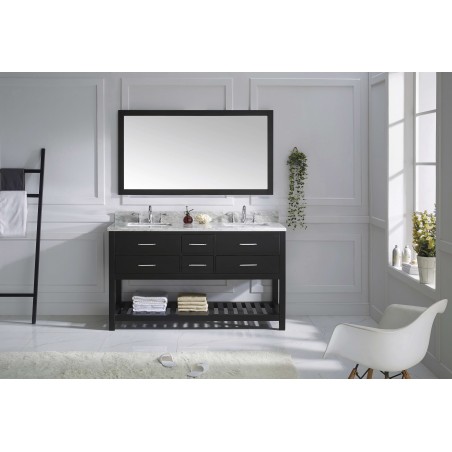 Caroline Estate 60" Double Bathroom Vanity Cabinet Set in Espresso