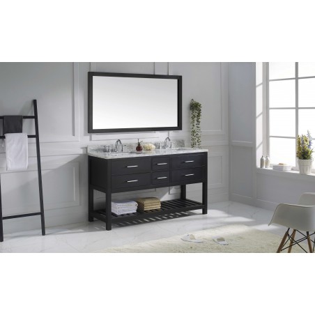 Caroline Estate 60" Double Bathroom Vanity Cabinet Set in Espresso