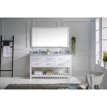 Caroline Estate 60" Double Bathroom Vanity Cabinet Set in White