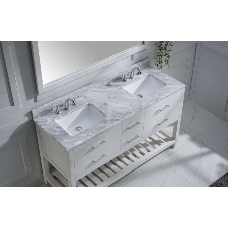 Caroline Estate 60" Double Bathroom Vanity Cabinet Set in White