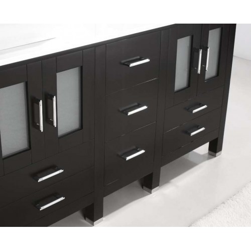 Bradford 60" Double Bathroom Vanity Cabinet Set in Espresso